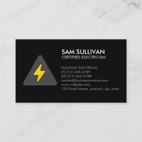 Electrician Electrical Contractor Business Card
