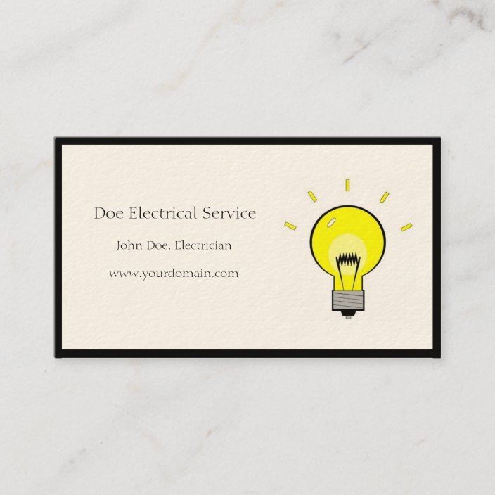 Electrician Electrical Contractor Light Bulb Business Card | Zazzle.com