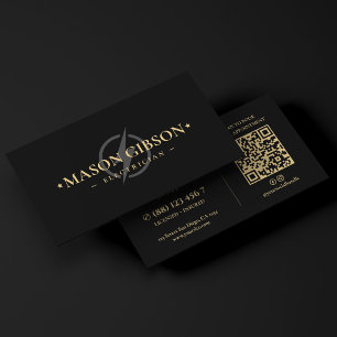 Electrician Electrical Contractor Logo Black Business Card
