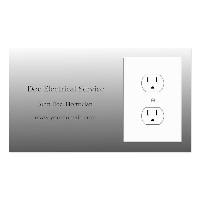 Electrician/Electrical Contractor Silver Fade Business Card Templates