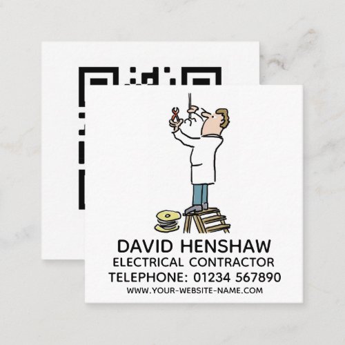 Electrician  Electrical Contractor Square Business Card