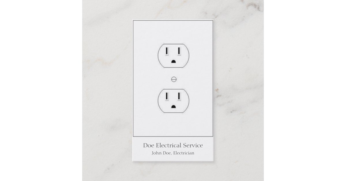 Electrician/Electrical Contractor/Vertical White Business Card