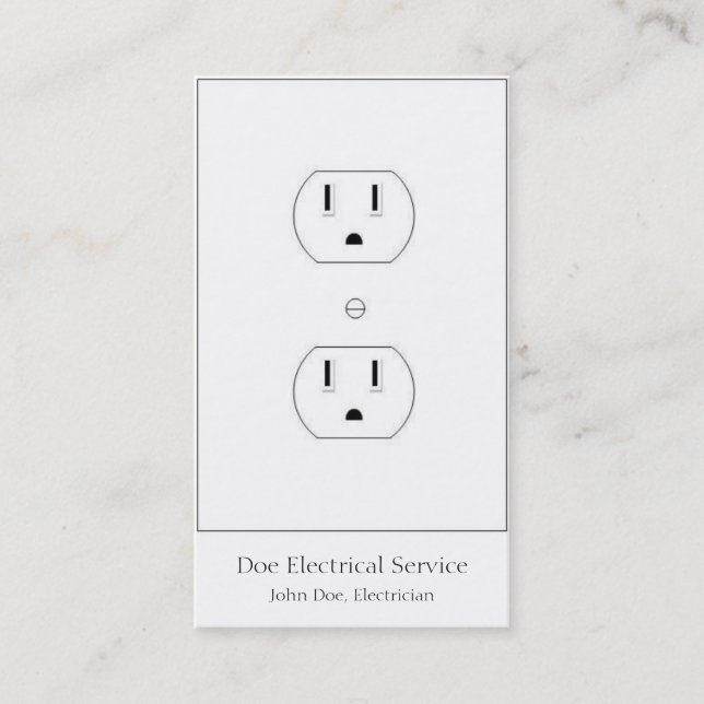 Electrician/Electrical Contractor/Vertical White Business Card (Front)