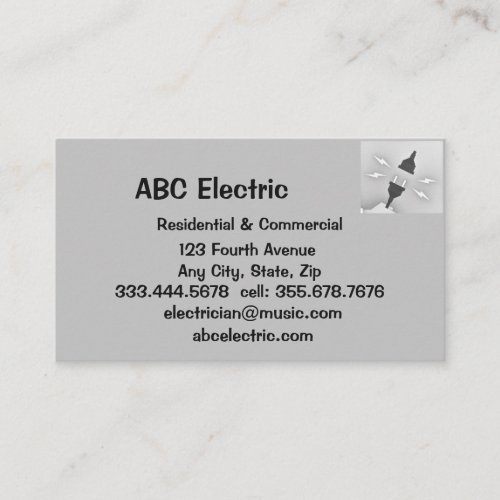 Electrician Electrical Engineer Contractors Business Card