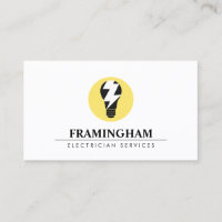 Electrician Electrical  Light Bulb Logo Business Card