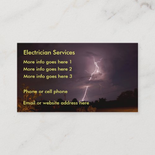 Electrician electrical lightning Business Card
