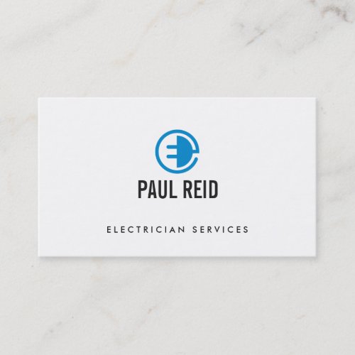 Electrician  Electrical Logo White Business Card