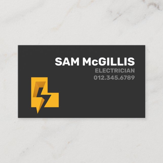 Electrician Electrical Monogram L Business Card (Front)