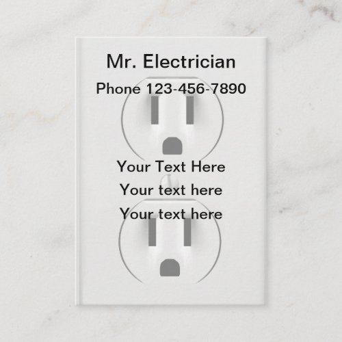Electrician Electrical Outlet Theme Business Card