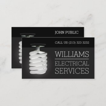 Electrician Electrical Services Light Bulb Business Card by J32Design at Zazzle