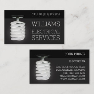 Electrician Electrical Services Light Bulb Business Card