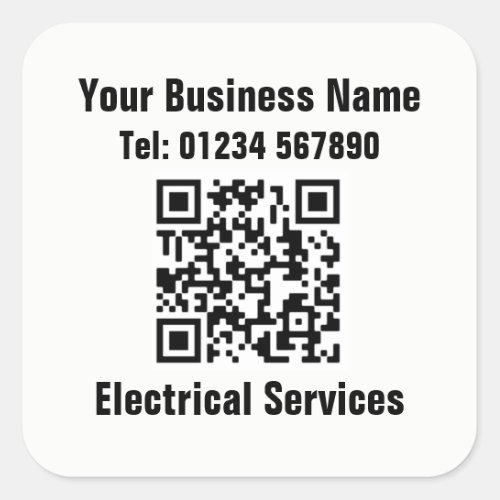 Electrician Electrical Services QR Code Square Sticker