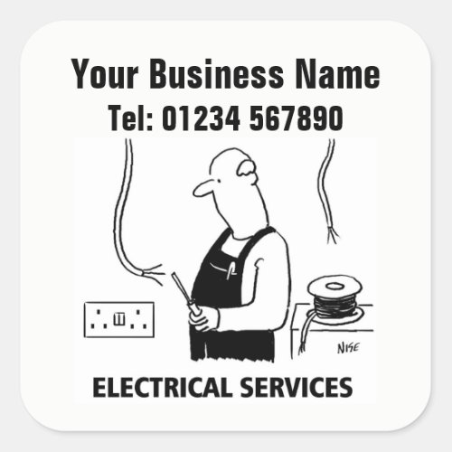 Electrician Electrical Services Square Sticker