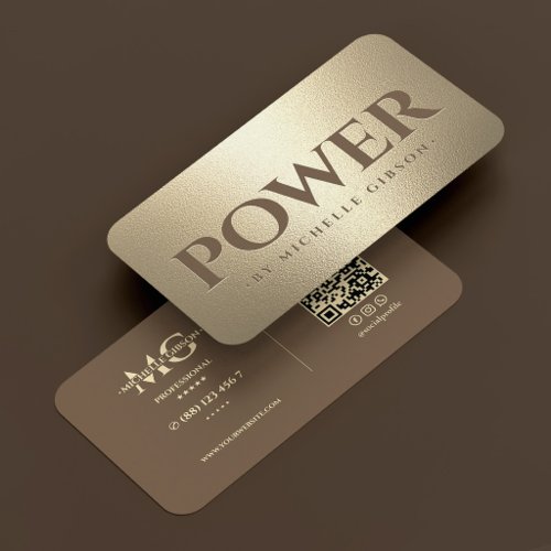 Electrician Elegant Brown Faux Gold Business Card