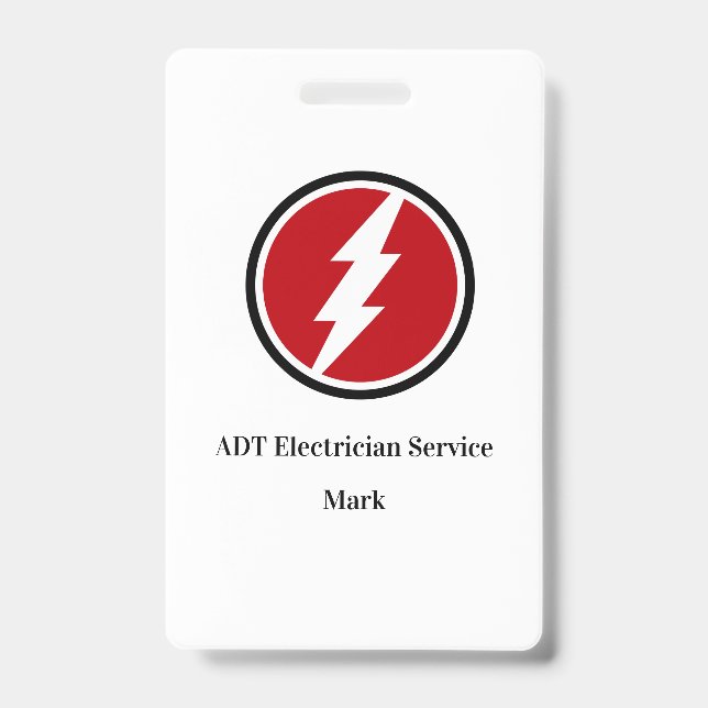Electrician Employee ID Name Badges Template (Front)