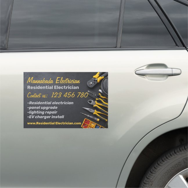 Electrician EV Charger Installation Car Magnet
