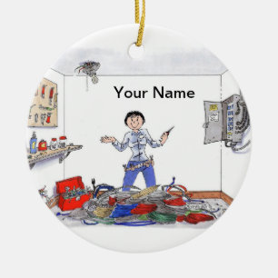 Electrician - Female Ceramic Ornament