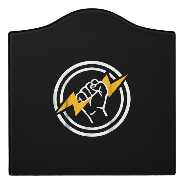 Electrician Flash Gift Door Sign (Large Crest Front)