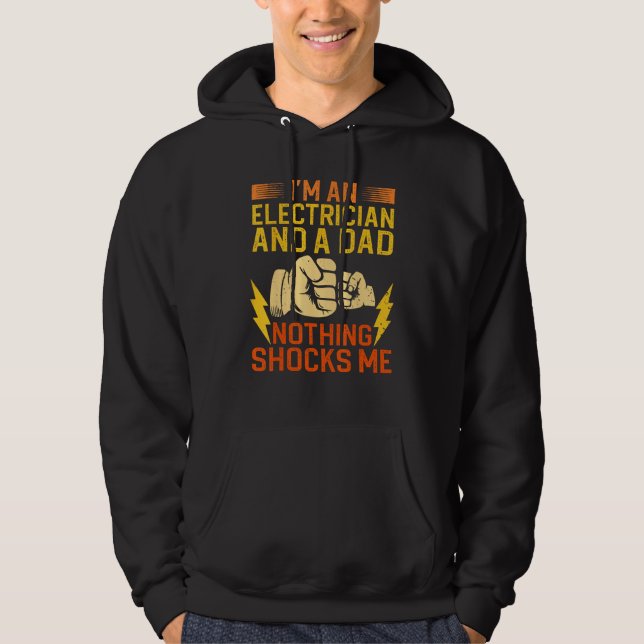 Electrician For Men Daddy Electrical Engineers Hoodie (Front)