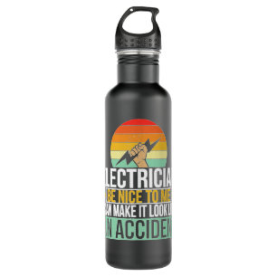 Electrician Funny Electrician Joke Electrical Tech Stainless Steel Water Bottle