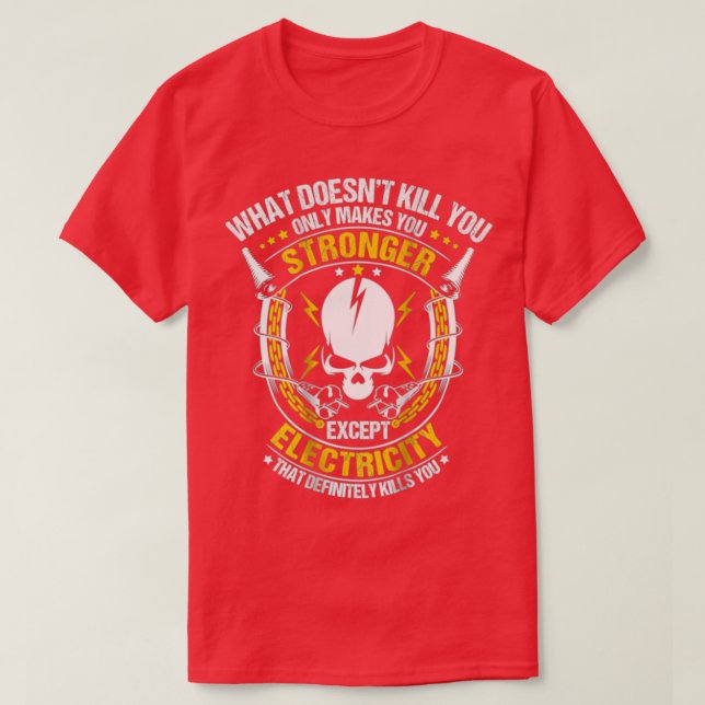Electrician Funny Electricity Sparky HumorTShirt  T-Shirt (Design Front)