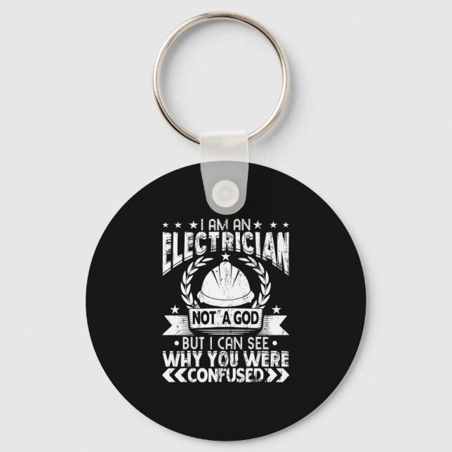 Electrician Funny Gift Idea for Electrical Enginee Keychain (Front)