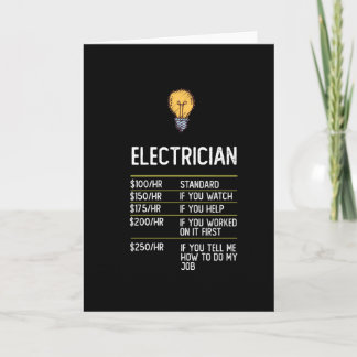 electrician funny gift present idea card