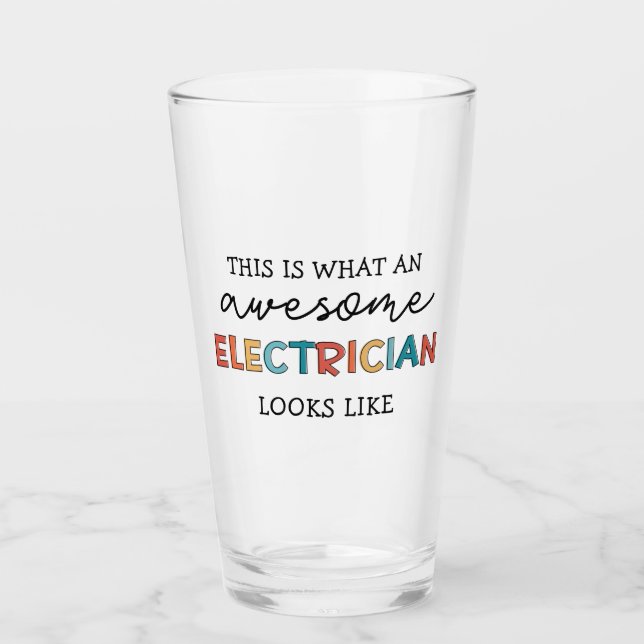 Electrician Funny Gifts for Electricians Glass (Front)