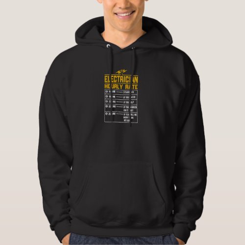 Electrician Funny Hourly Rate For Electrician Dad  Hoodie