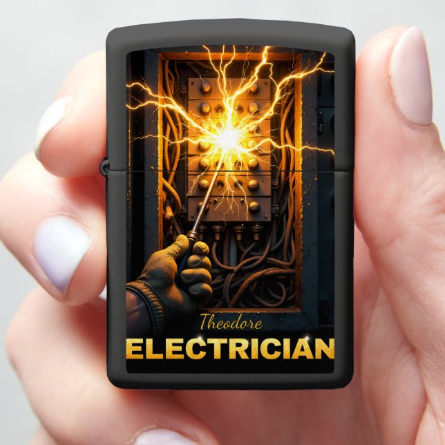 Electrician Fuse Box Spark Tool Zippo Lighter (In Hand)