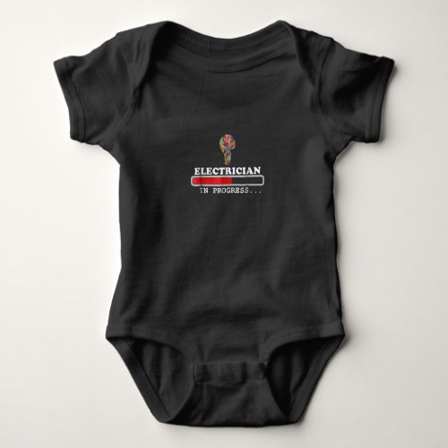 Electrician Gift  Electricity Loading Funny Bulb Baby Bodysuit