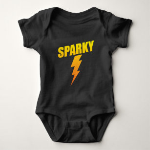 Electrician Gift Funny Sparky Lightning Bolt Baby Bodysuit