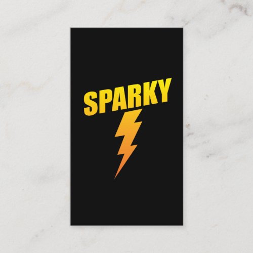Electrician Gift Funny Sparky Lightning Bolt Business Card