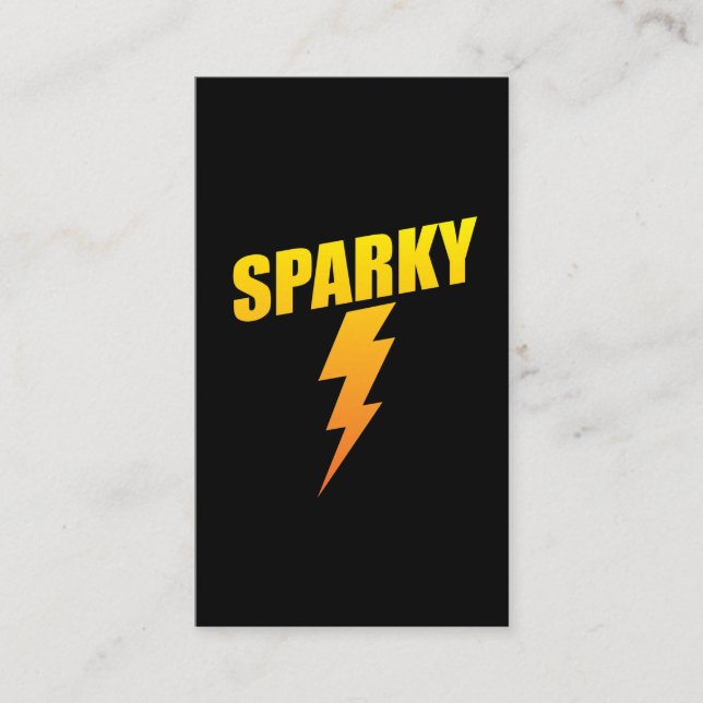 Electrician Gift Funny Sparky Lightning Bolt Business Card (Front)
