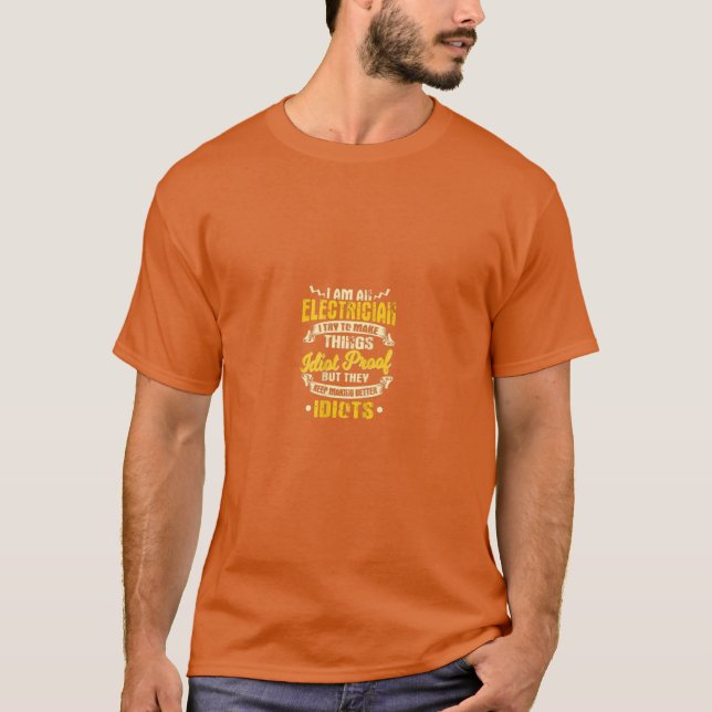 Electrician Gifts Design On Back T-Shirt (Front)