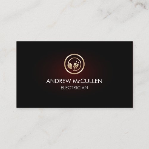 Electrician Home Repair Eco Electric Plug Icon  Business Card