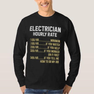 Electrician Hourly Rate Electrical Engineer Linema T-Shirt