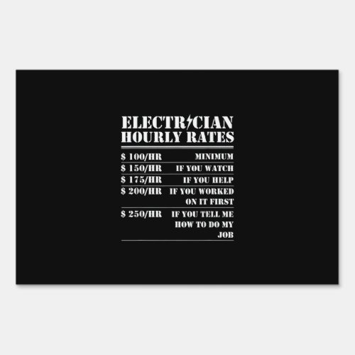 Electrician Hourly Rate Funny Electrical Mechanic Sign