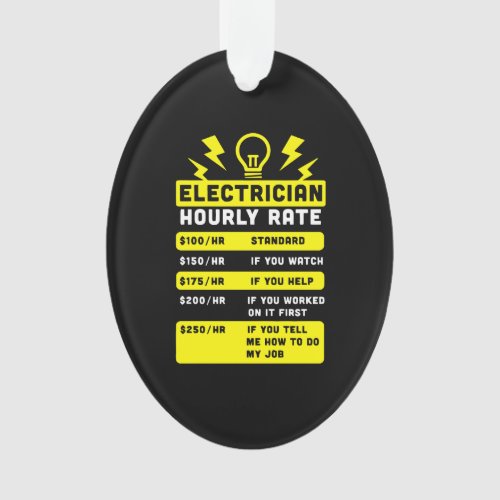 electrician hourly rate ornament