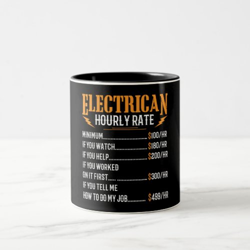 Electrician Hourly Rate Two_Tone Coffee Mug
