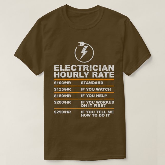 Electrician hourly rate usd 3 T-Shirt (Design Front)