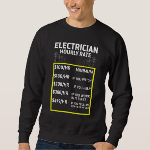 Electrician Hourly Rates Lineman Retro Electrician Sweatshirt
