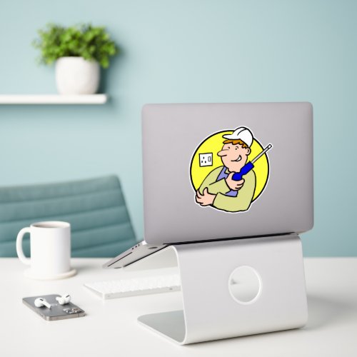 Electrician Image in Colour Sticker