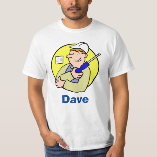 Electrician Image with Name T_Shirt