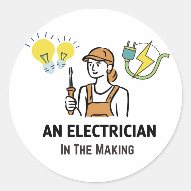Electrician in the making classic round sticker (Front)