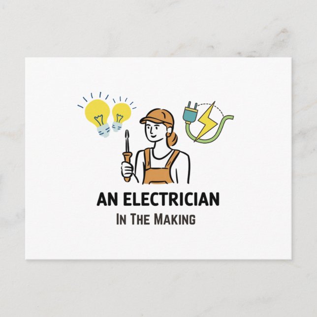 Electrician in the making postcard (Front)