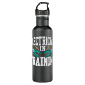 Electric train cartoon illustration stainless steel water bottle