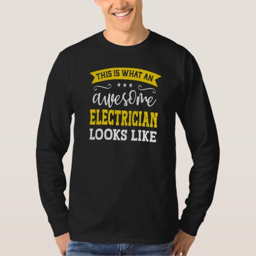 Electrician Job Title Employee Funny Worker Electr T_Shirt