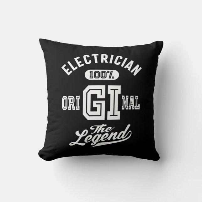 Electrician Job Title Gift Throw Pillow (Front)