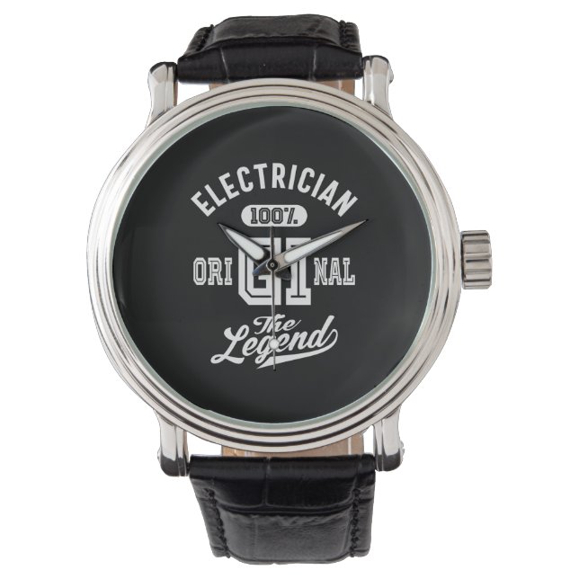 Electrician Job Title Gift Watch (Front)